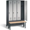 4-person clothing locker with pre-built bench (Evo)